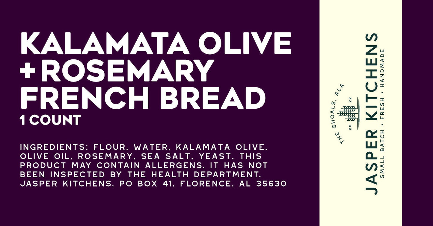 Kalamata Olive + Rosemary Country Bread